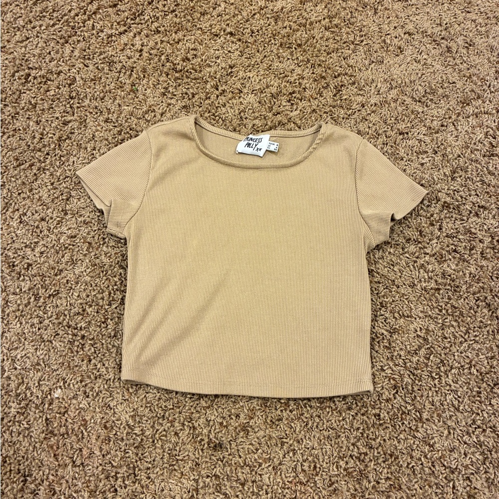 Princess Polly Ribbed Short Sleeve Crop Top